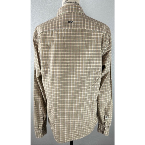 Scotch & Soda Amsterdam Blauw Men’s Tan Multi Color Check Slim fit Shirt, Large - Picture 7 of 12